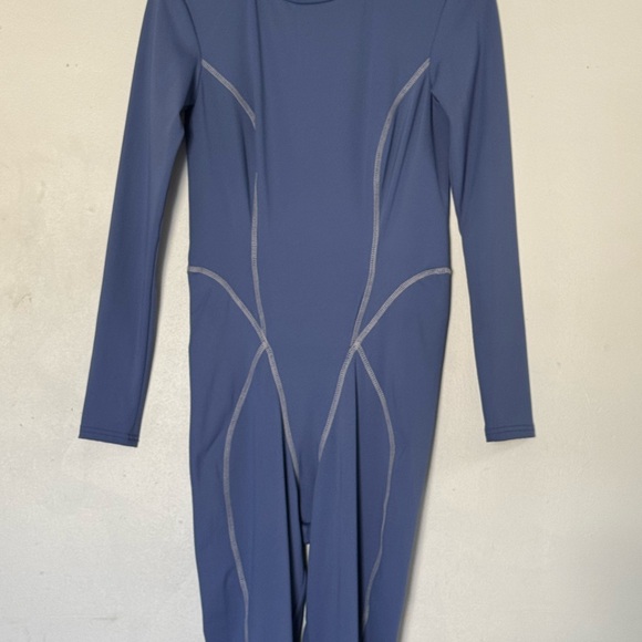 Fashion Nova Blue Long-Sleeve Bodysuit - Picture 1 of 4